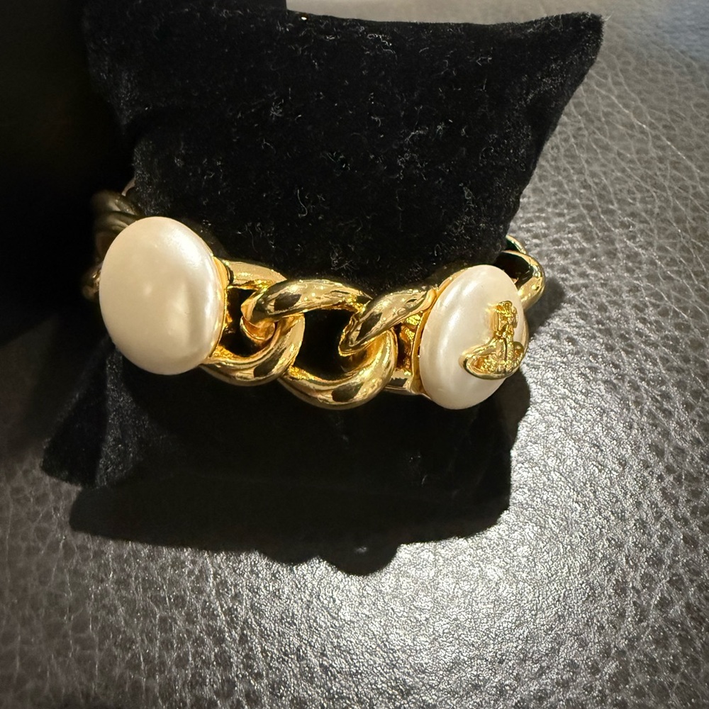 Vivienne Westwood Gold and White Cabochon Bracelet